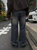 ピオ セミフレア デニム パンツ