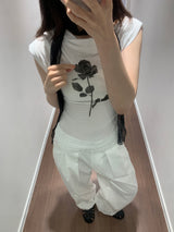 ロージーオフショルダーTシャツ (3color)