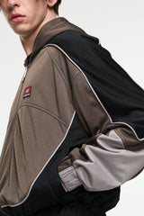 レトロカラーブロックエンブロイダードロゴジャケット