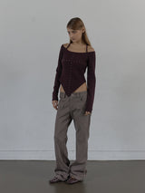 WESTERN CROSS TOP / BURGUNDY