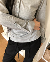 Tinel Shirring Roll-Up Long Sleeve T-Shirt