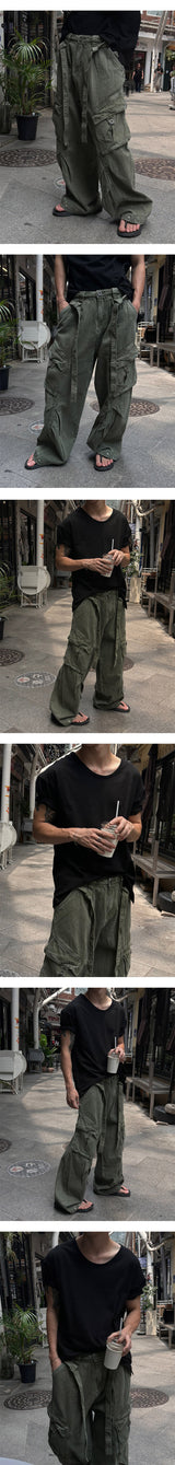[Unisex] デザートベルトウォッシングカーゴパンツ(3color)