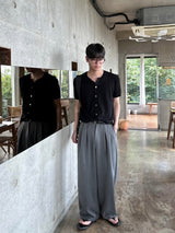 Maison two tuck banding slacks