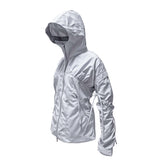 BIKER SHIRRING JACKET . CLEAR GRAY