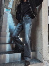 Mille stone washed bootcut denim pants