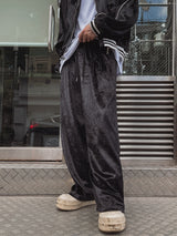 Melts velvet pintuck wide banding pants