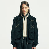 east star suede blouson black