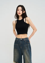 [U-BASIC] Winnie Halter Ribbed Sleeveless