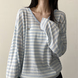 Pendant Daily Stripe Fluffy Fit V-Neck Knit