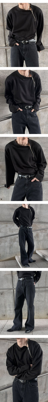 [Unisex] アンダーカッティングブーツカットパンツ