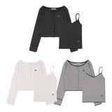[セット] レースベーシックカーディガンセットアップ 3color