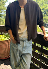 [Unisex] ベルトシンワイドデニムパンツ(2color)
