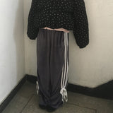 Hoal Track Ribbon Velvet Sweat Pants