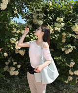 シースルーリボントップス Pink