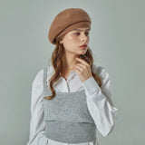 VA Oval-Metal Wool Beret  / Camel