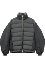 Fur Collar PU Puffer Jacket