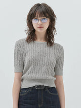 KIRSH PLAIN BACK HOLE POINT KNIT - GRAY 