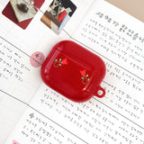 oab フラワーairpodsケース (レッド)