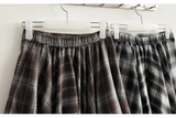 Hial Hem Unbalanced Line Check Banding Skirt