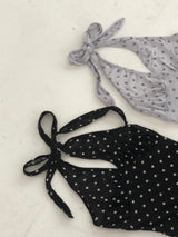 Dot Ribbon Halterneck Sleeveless
