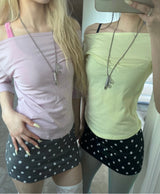 半袖ワンショルダーTシャツ