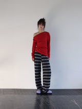 ONE-SHOULDER ELASTIC T (RED)