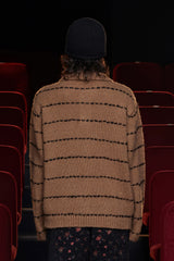 STITCH RUGBY POLO KNIT / DARK BEIGE