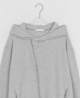 Kyuki Unbalanced Striped Hood Zip-Up