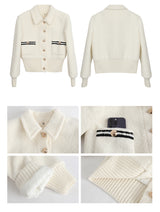 Gold button quilting jacket cardigan