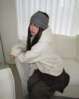 Inu Fleece High-Neck Two-Way Hooded Zip-Up