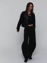 Curved Cotton Pants_Black