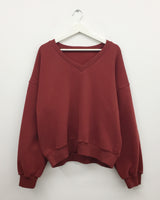 Lilac Peach V-Neck Sweatshirt (5 Colors)
