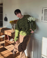 ガーデンミックス ヘアリーラウンドニット