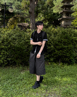 モーメントチェックロールアップショートスリーブカーディガン