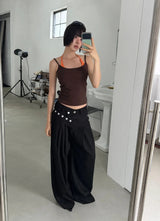 [BELT SET] クロスライン ワイドスラックス