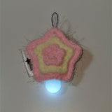 (made) strawberry cream star light bulb keyring