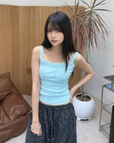 Rael Ribbed Square Neck Slim Sleeveless