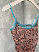 see-through lace leopard print singlet