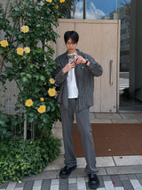 ASCLO ジャカード クロップ半袖 Tシャツ(3color)