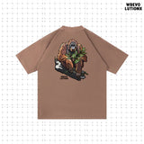 レインフォレストダスティローズデニムウォッシュドヘビーウエイトTシャツ (Orangutan)