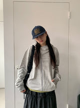 Kyuki Unbalanced Striped Hood Zip-Up