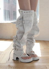 BUCKLE THIGH BOOTS FLIPFLOPS (3color)