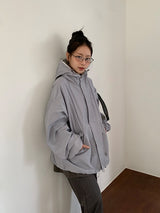 [unisex] ホームパー フード オーバー ボンバー ジャケット