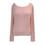  Milk tea angora long sleeve boat neck vertical knit top (5 colors)