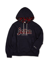Oversized Fit Checkered Applique Hooded Navy (FCF3TS643M)