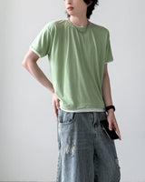 [1+1] パステルレイヤードショートスリーブTシャツ