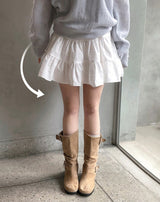 DN コットン100 ティアード ミニスカートパンツ (2color)