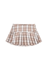 Peach mocha wool pleated skirt