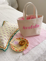 Signature canvas check tote bag