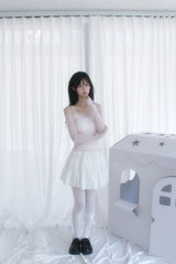 See-through layered lovely t-shirt